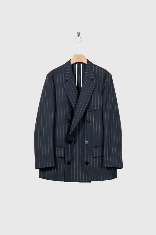 DOUBLE BREASTED JACKET IN WOOL PINSTRIPE