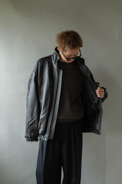 SHEEP LEATHER STAND COLLAR JACKET(ST.1553)