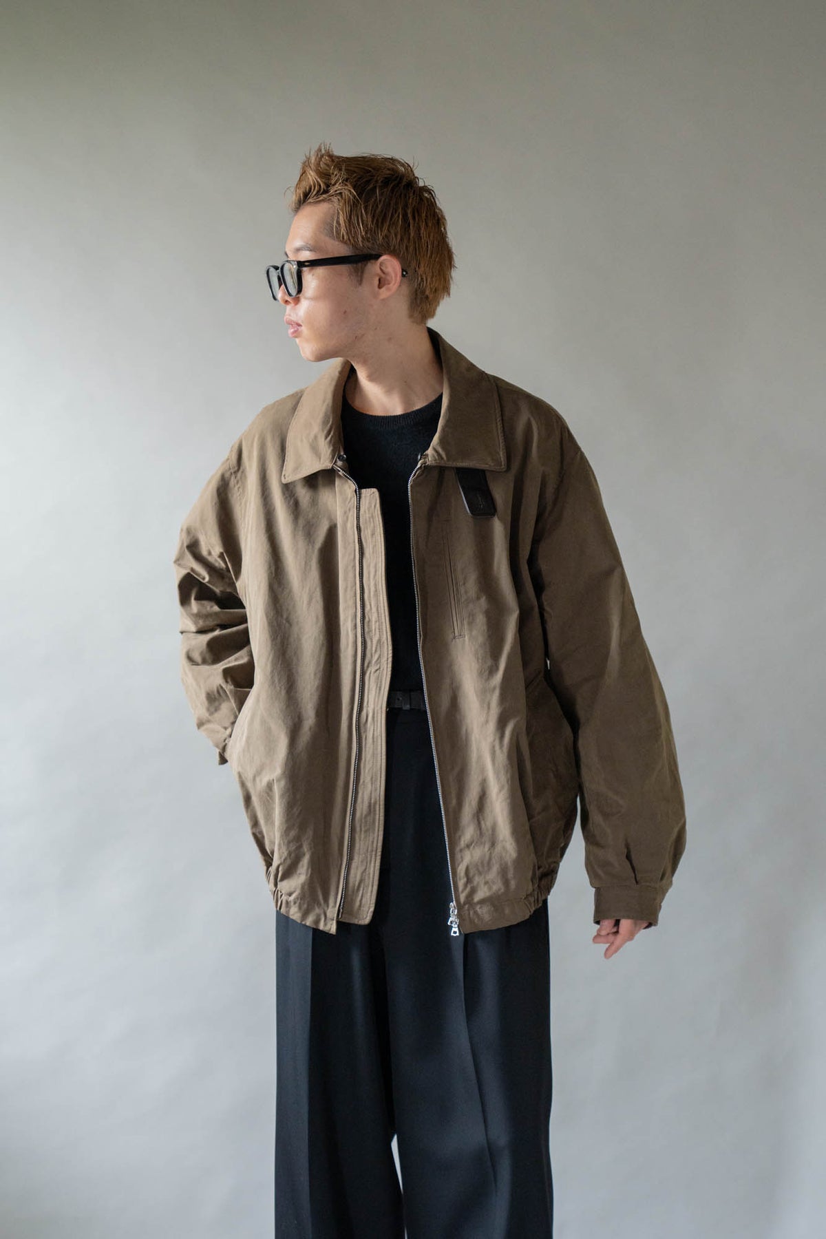 DETATCHABLE COLLAR RESIN-FINISH COTTON JACKET(ST.1576)