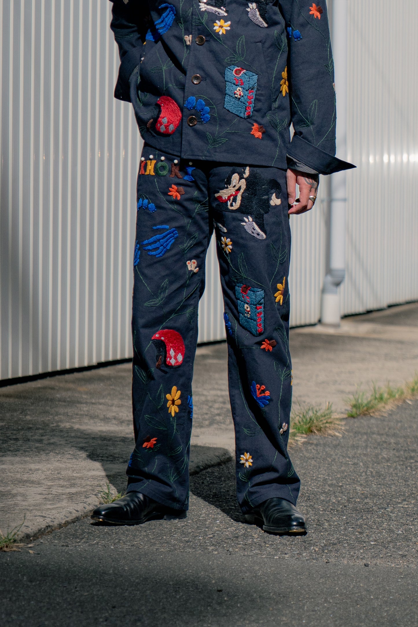 Hand embroidery pants