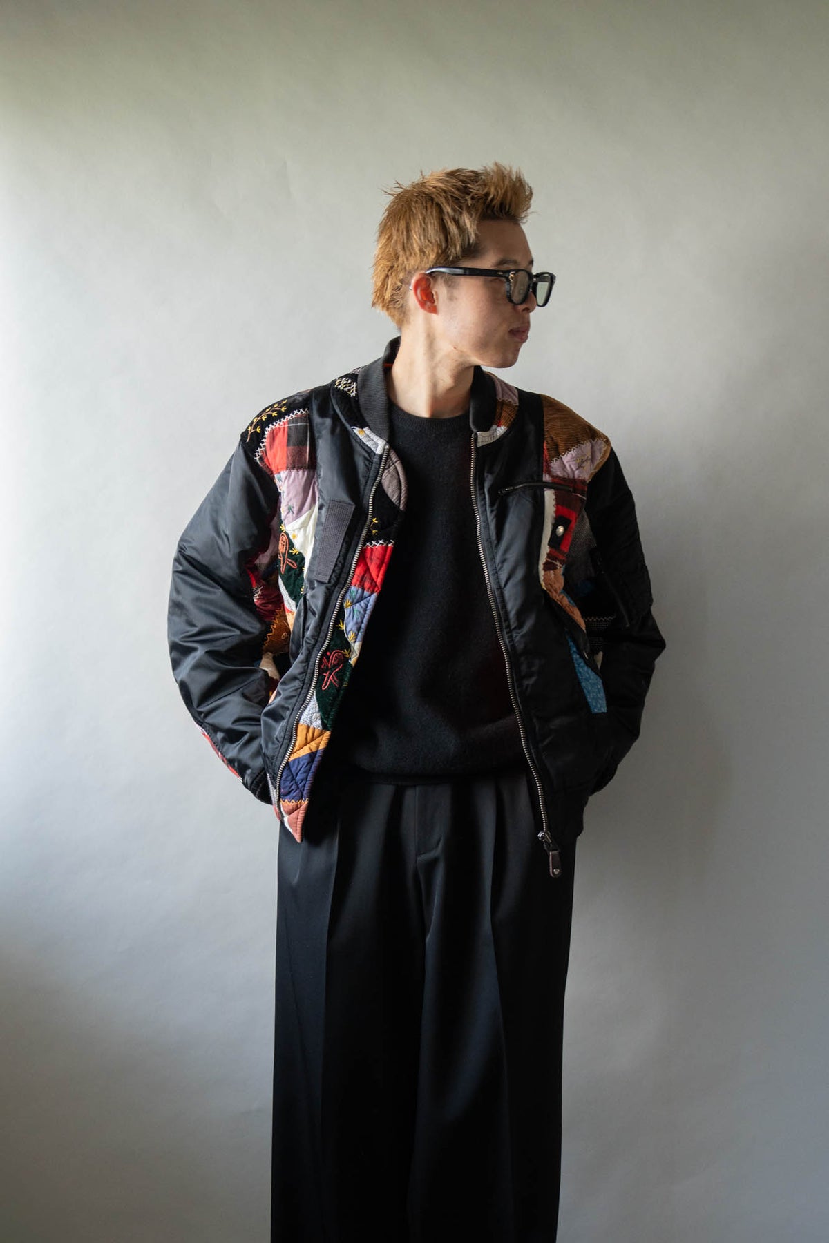 Quilt bomber jacket