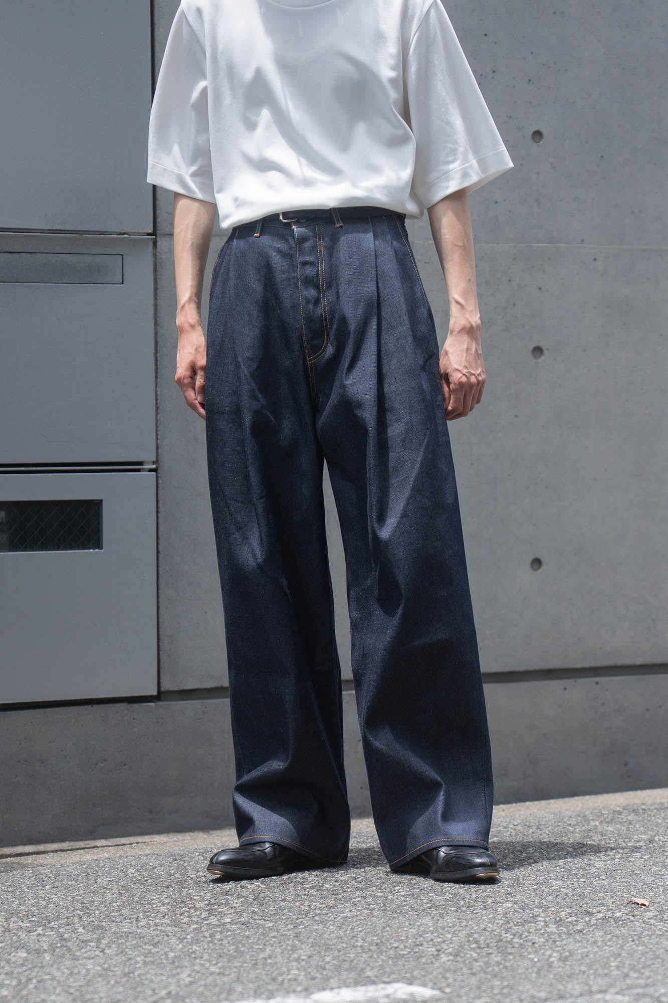 2TUCK WIDE DENIM PANTS -ENTASIS Mk-Ⅲ-
