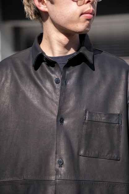 Cow Leather Wide Shirt