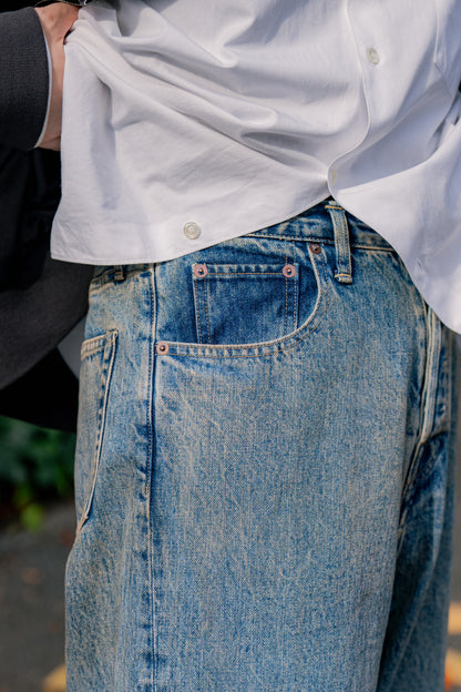 TWIST SEAM BAGGY VINTAGE DENIM JEANS