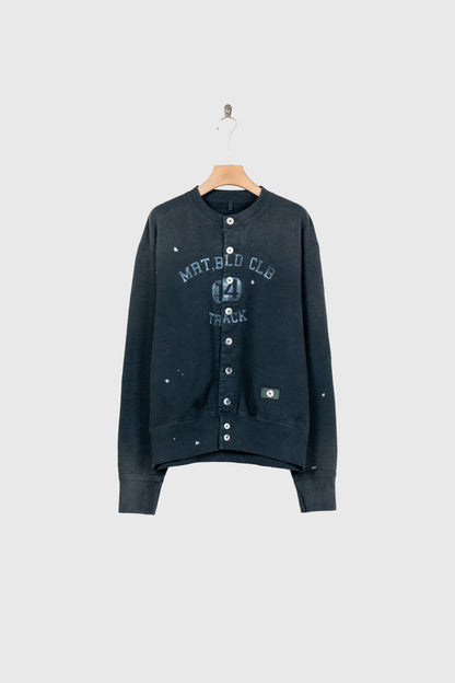 Vintage-effect sweat cardigan