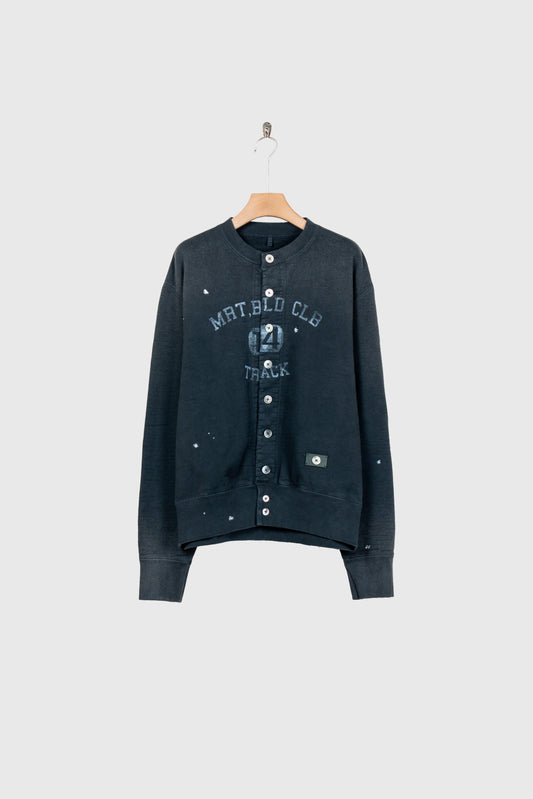 Vintage-effect sweat cardigan