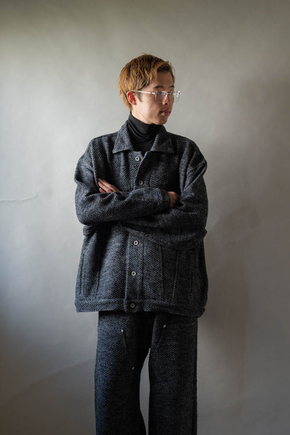 Hand Stitched Rigid Denim Knit Jacket