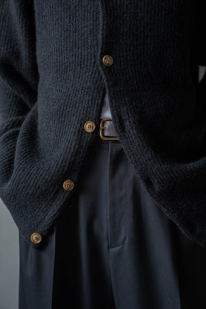 CREW-NECK KNIT CARDIGAN