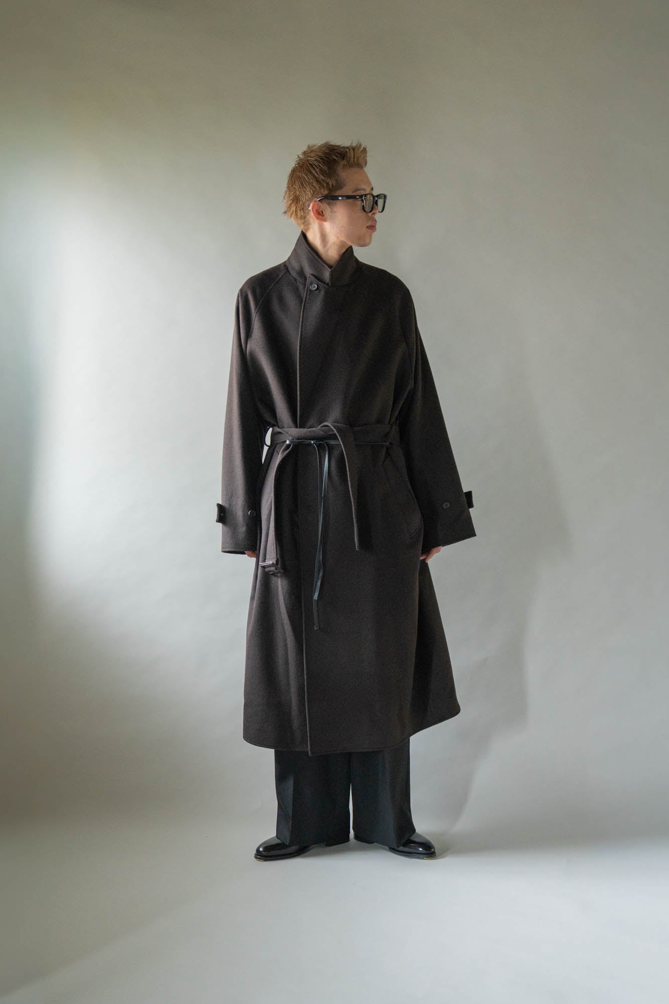 WOOL CASHMERE OVERSIZED PEAK LAPEL CHESTER COAT(ST.1533)