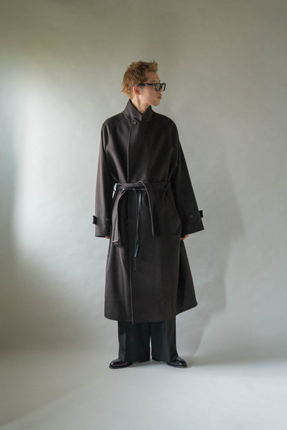 WOOL CASHMERE OVERSIZED PEAK LAPEL CHESTER COAT(ST.1533)