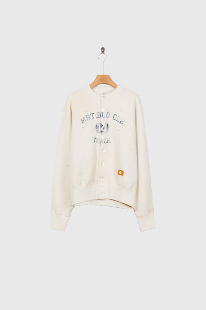 Vintage-effect sweat cardigan