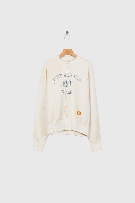 Vintage-effect sweat cardigan