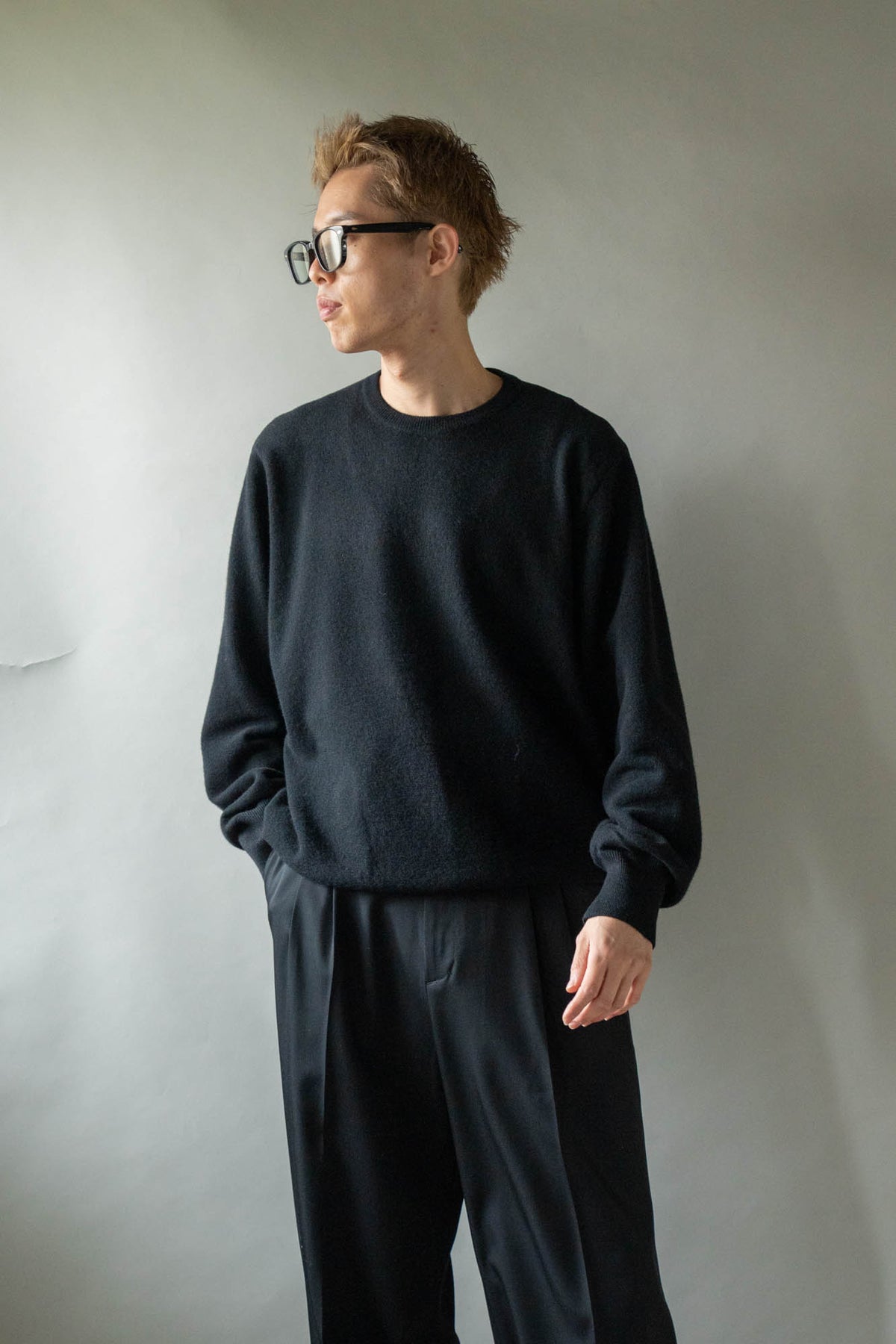 EXTRA FINE WOOL KNIT CREW NECK LS(ST.1634)