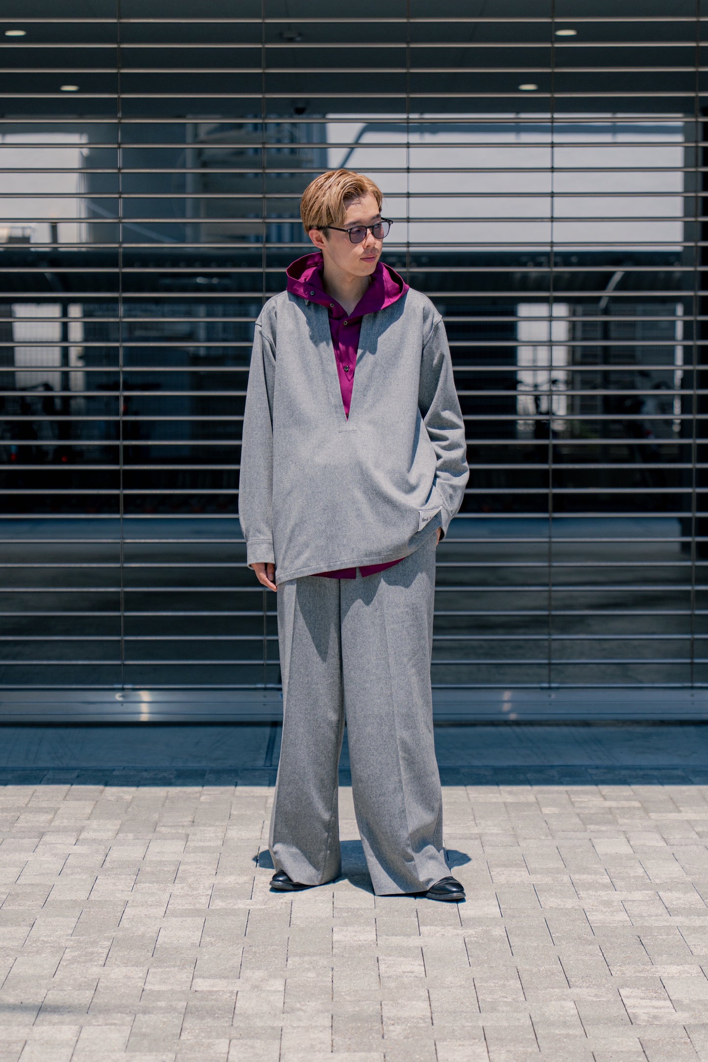 WOOL FRANNEL SKIPPER SHIRT