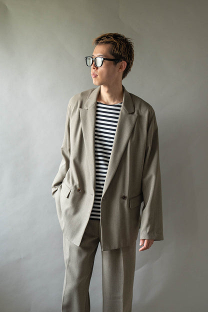 DOUBLE-BREASTED RELAX SHOULDER JACKET