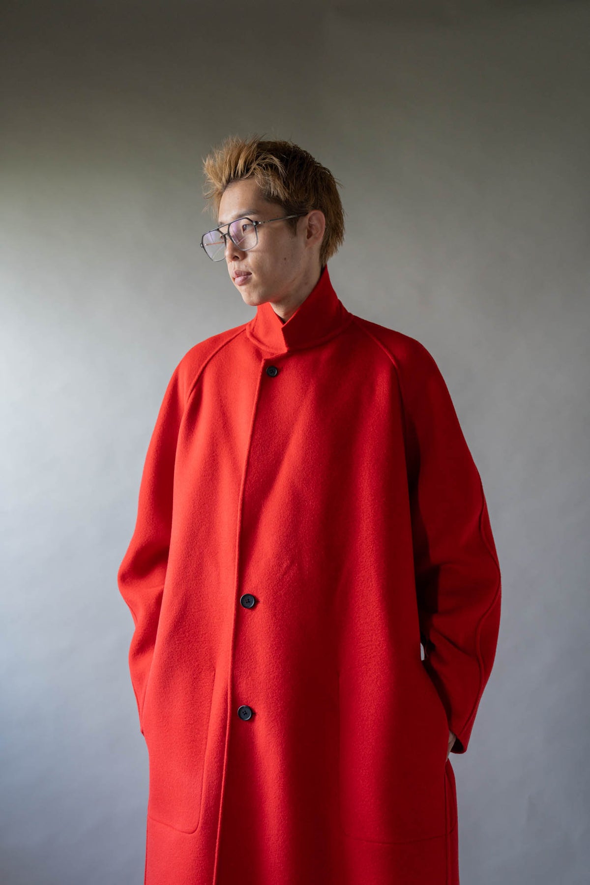 W/CA DOUBLE FACE NOTCH LAPEL COAT(ST.1544)