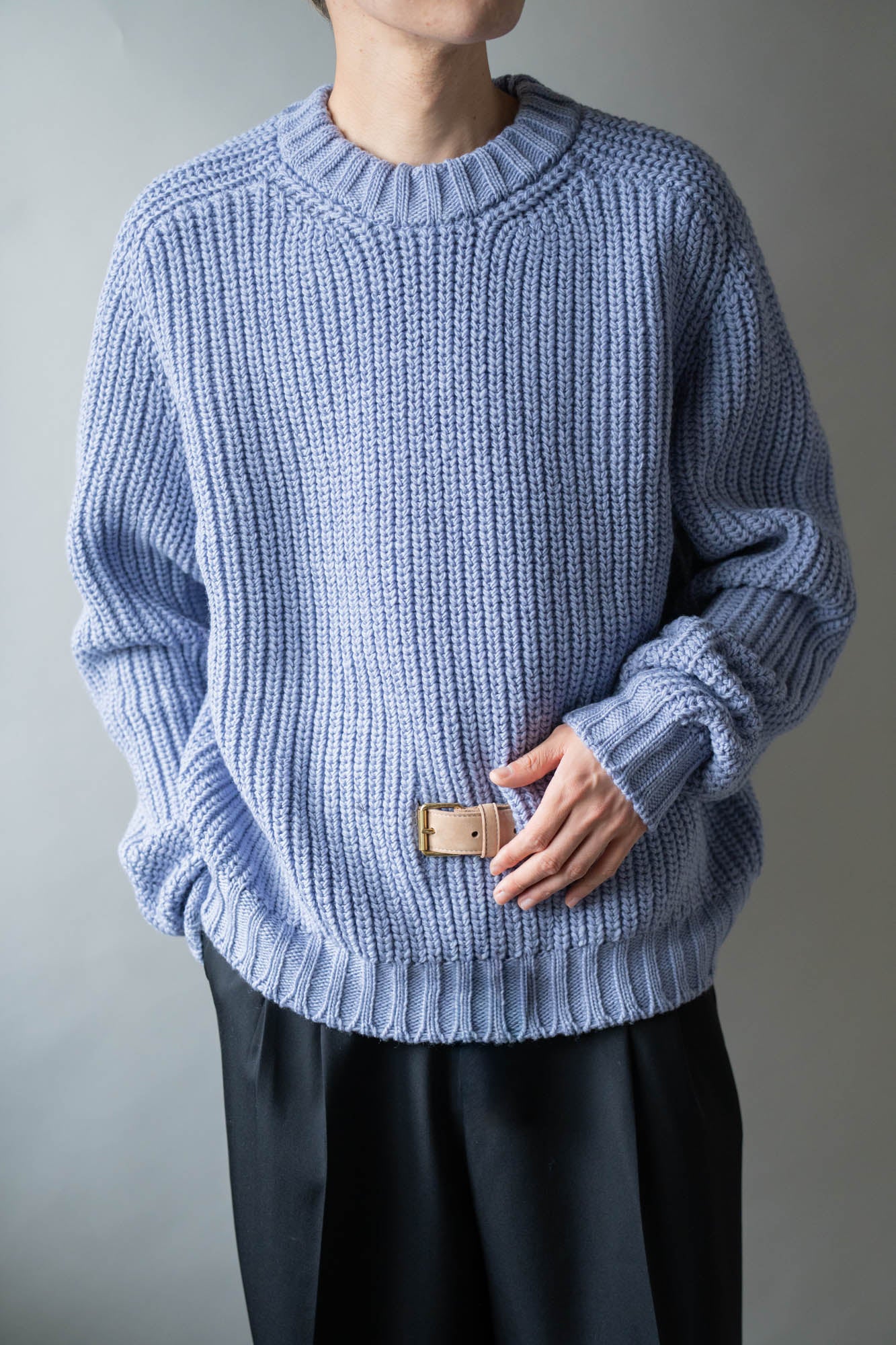 Belt. Slit Knit in Merinos d`Arles
