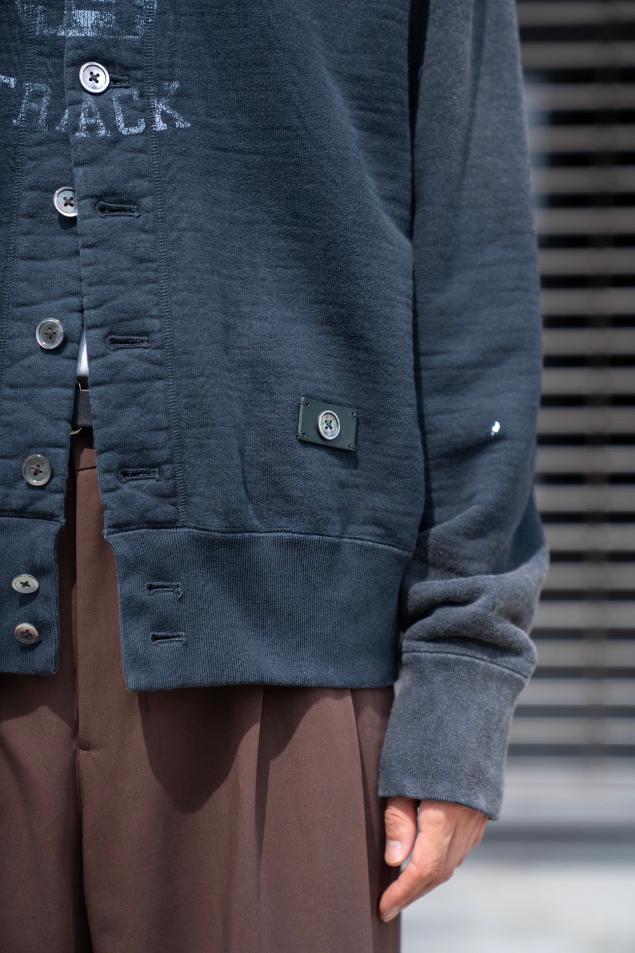 Vintage-effect sweat cardigan