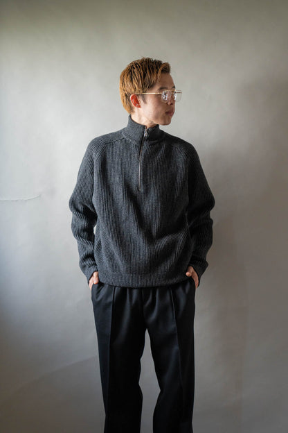 HALF ZIP RIBBED JUMPER