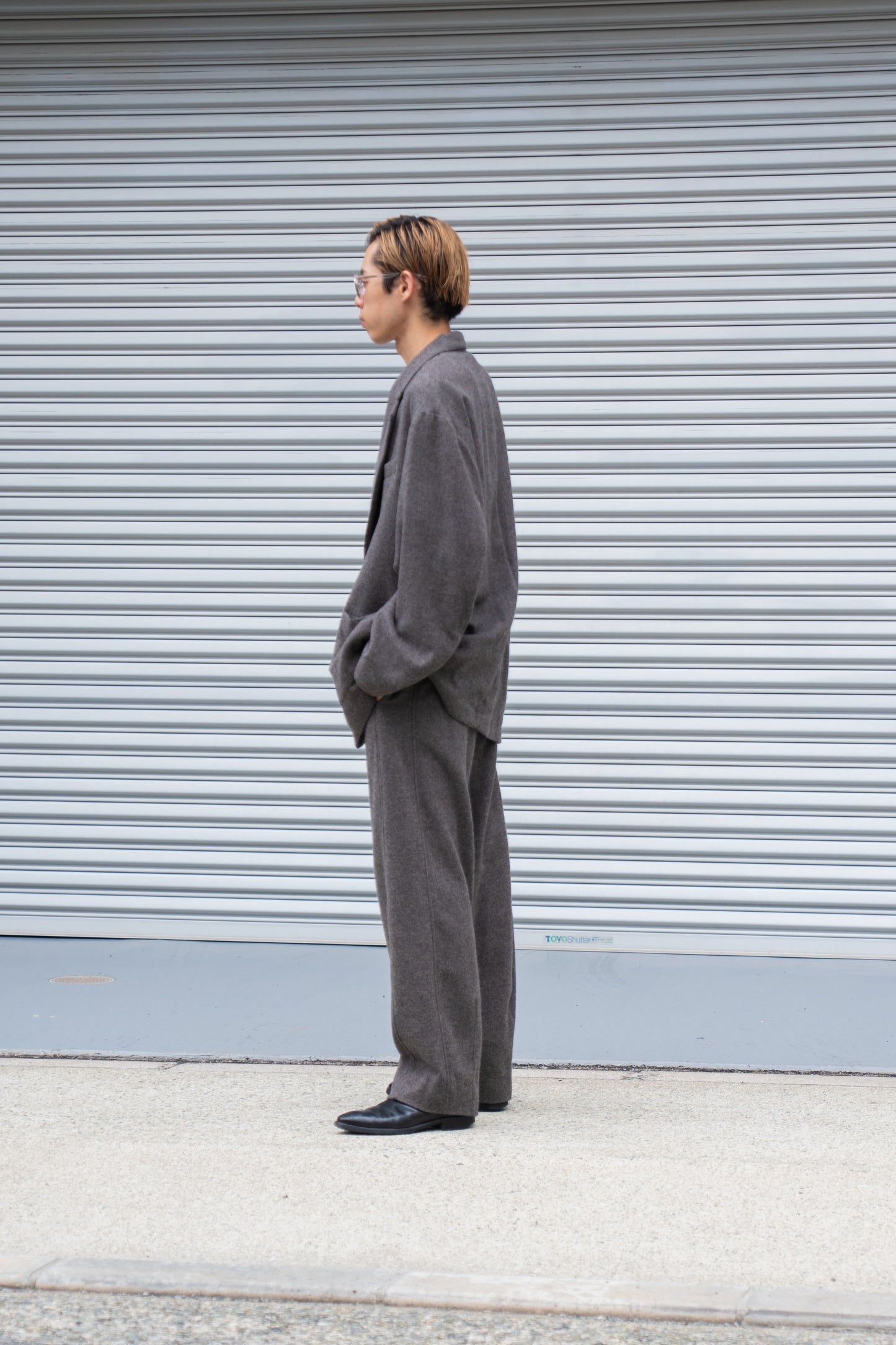 WOOL/CASHMERE FLEECE SINGLE BREASTED JACKET(ST.1268)