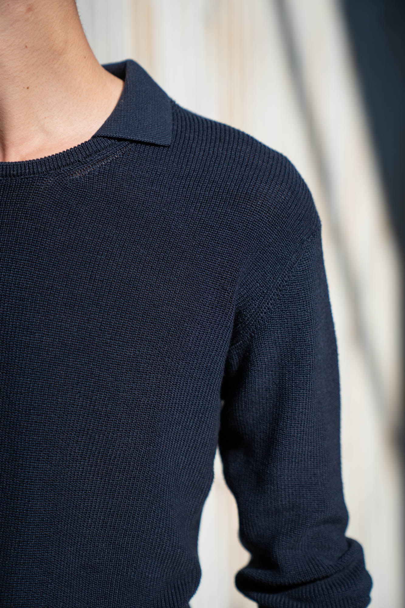 Roll Up Patched Knit in Marcerized Cotton