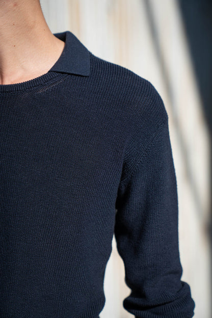 Roll Up Patched Knit in Marcerized Cotton