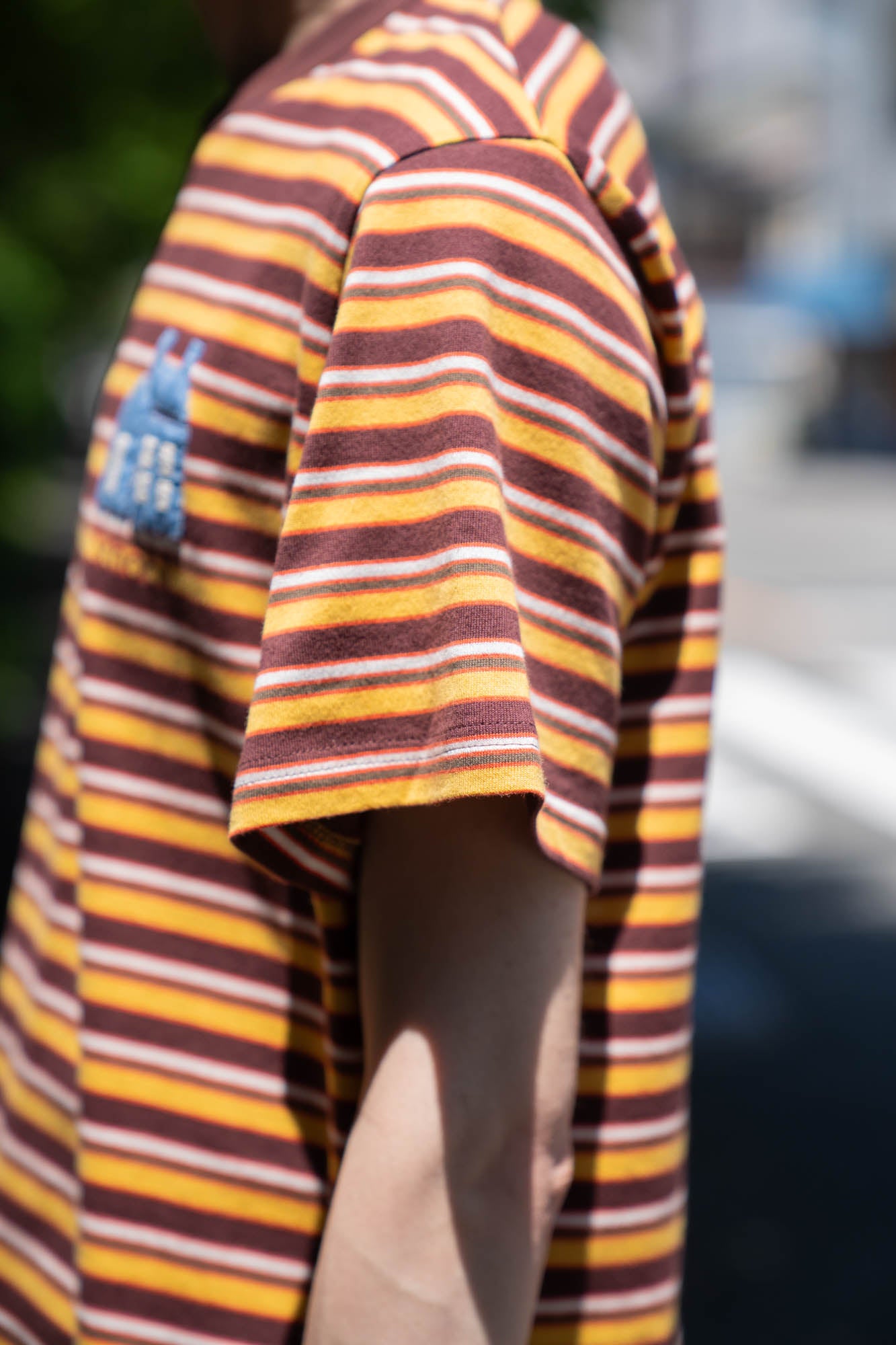 Hand-Embroidered Stripe T-Shirt