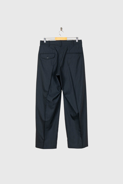 Pleated Stripe Summer Wool Pants