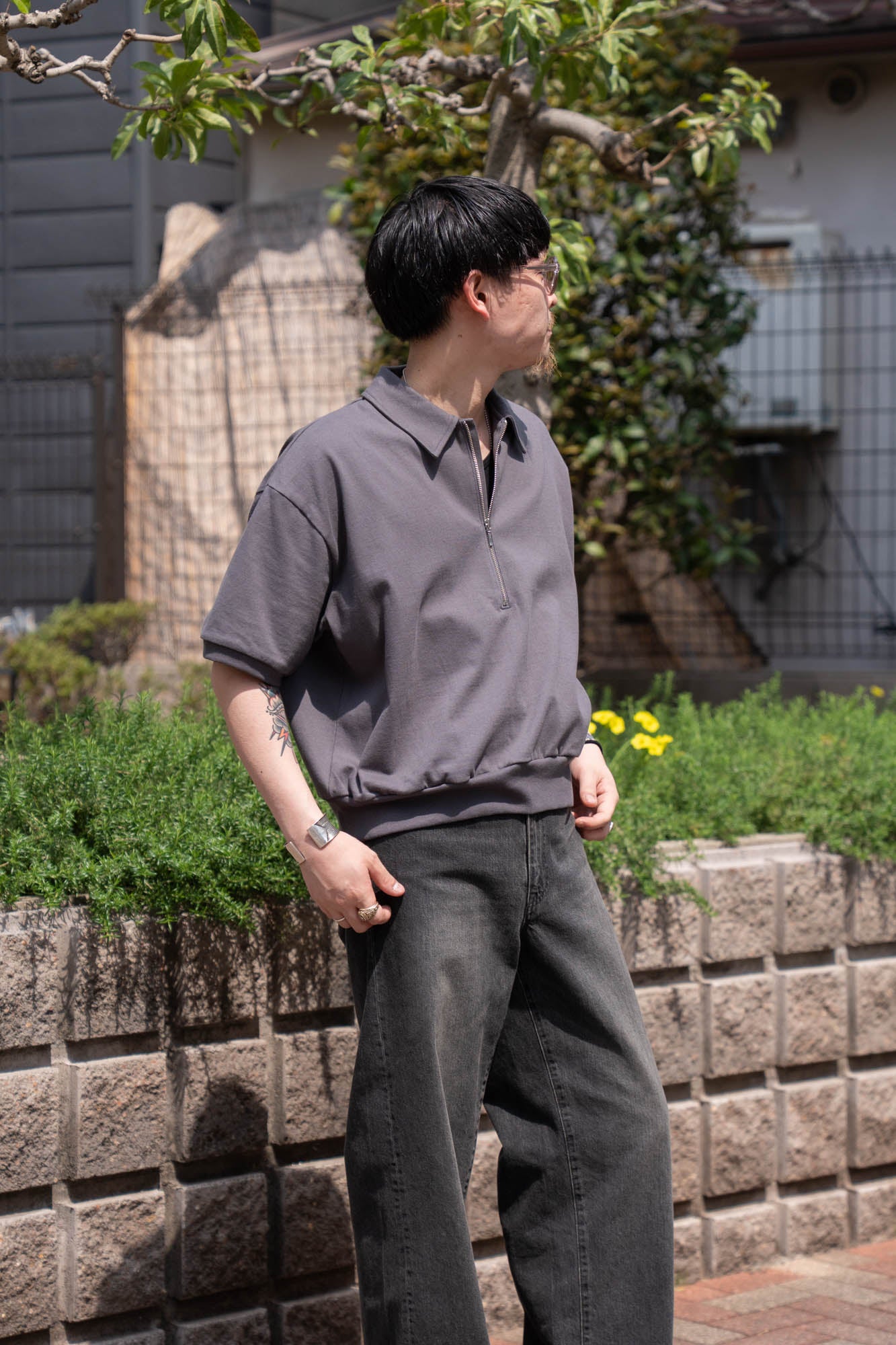 HALF ZIP JERSEY SHORT SLEEVE