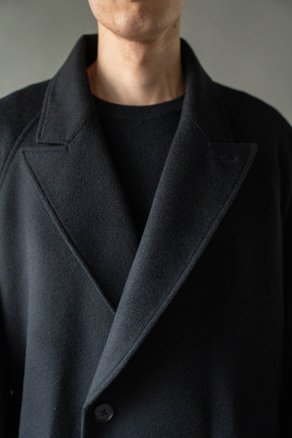WOOL CASHMERE OVERSIZED PEAK LAPEL CHESTER COAT(ST.1533)