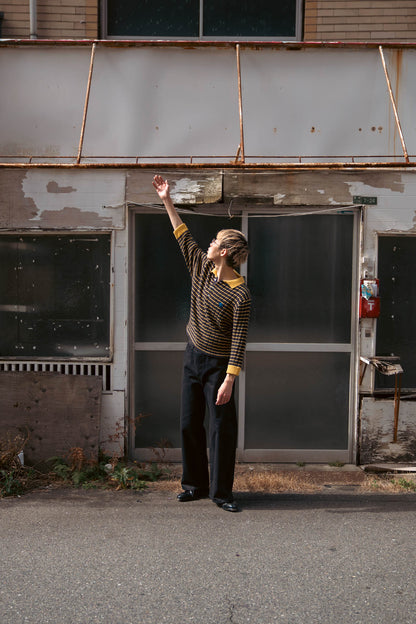 KNITTED CROPPED POLO SHIRT