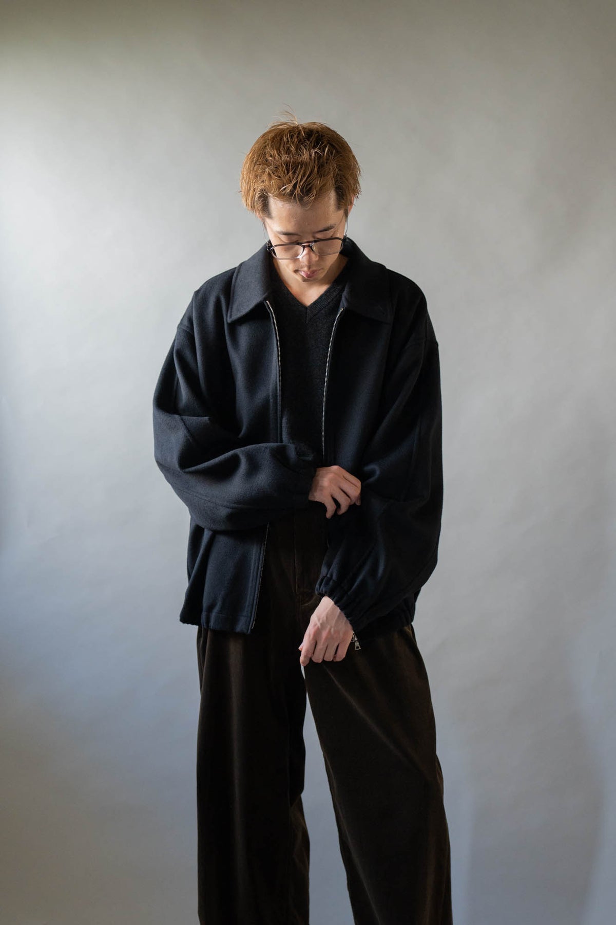 W/CA DOUBLE FACE CLOTH ZIP JACKET(ST.1545)