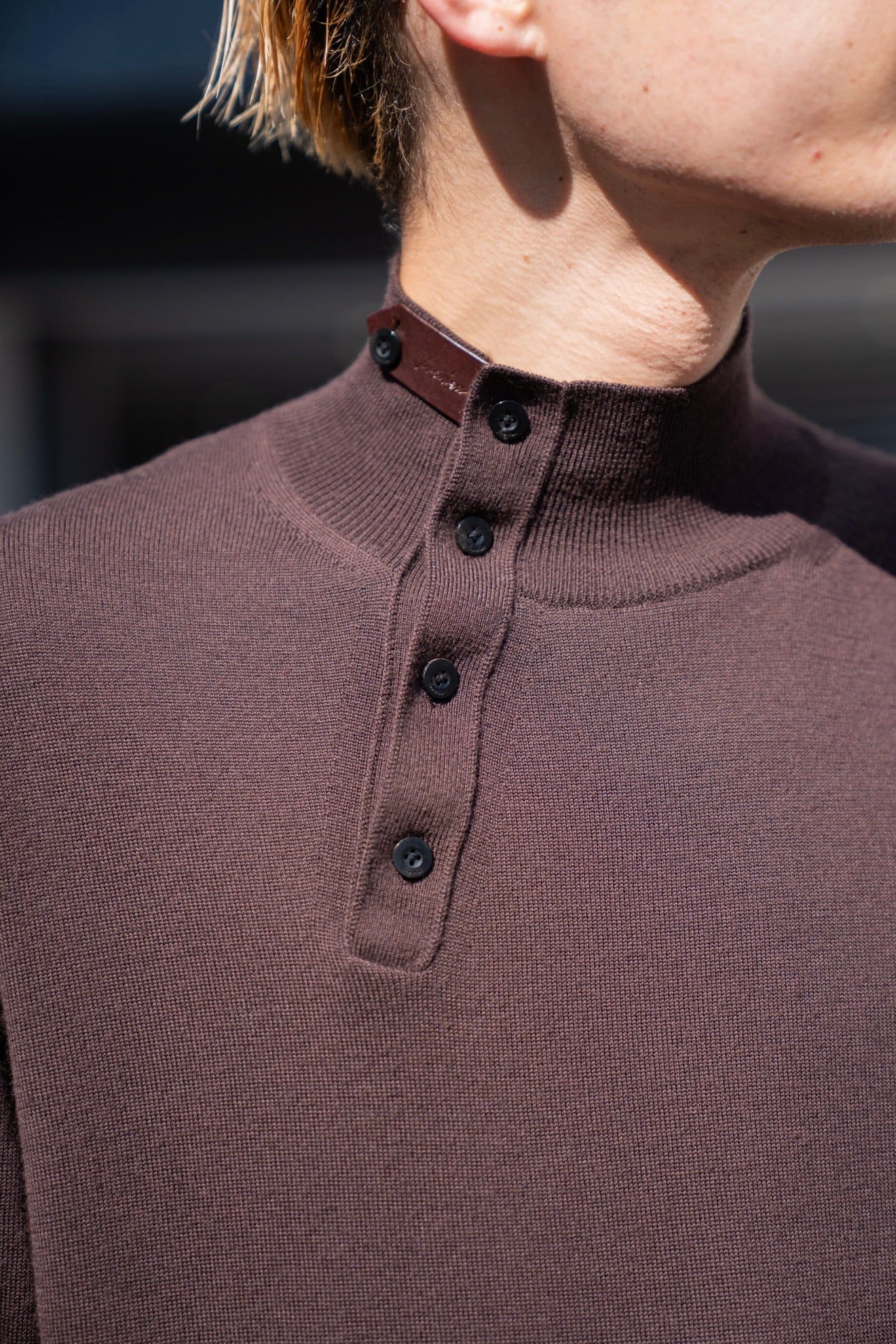 WOOL HIGH-NECK KNIT PULLOVER