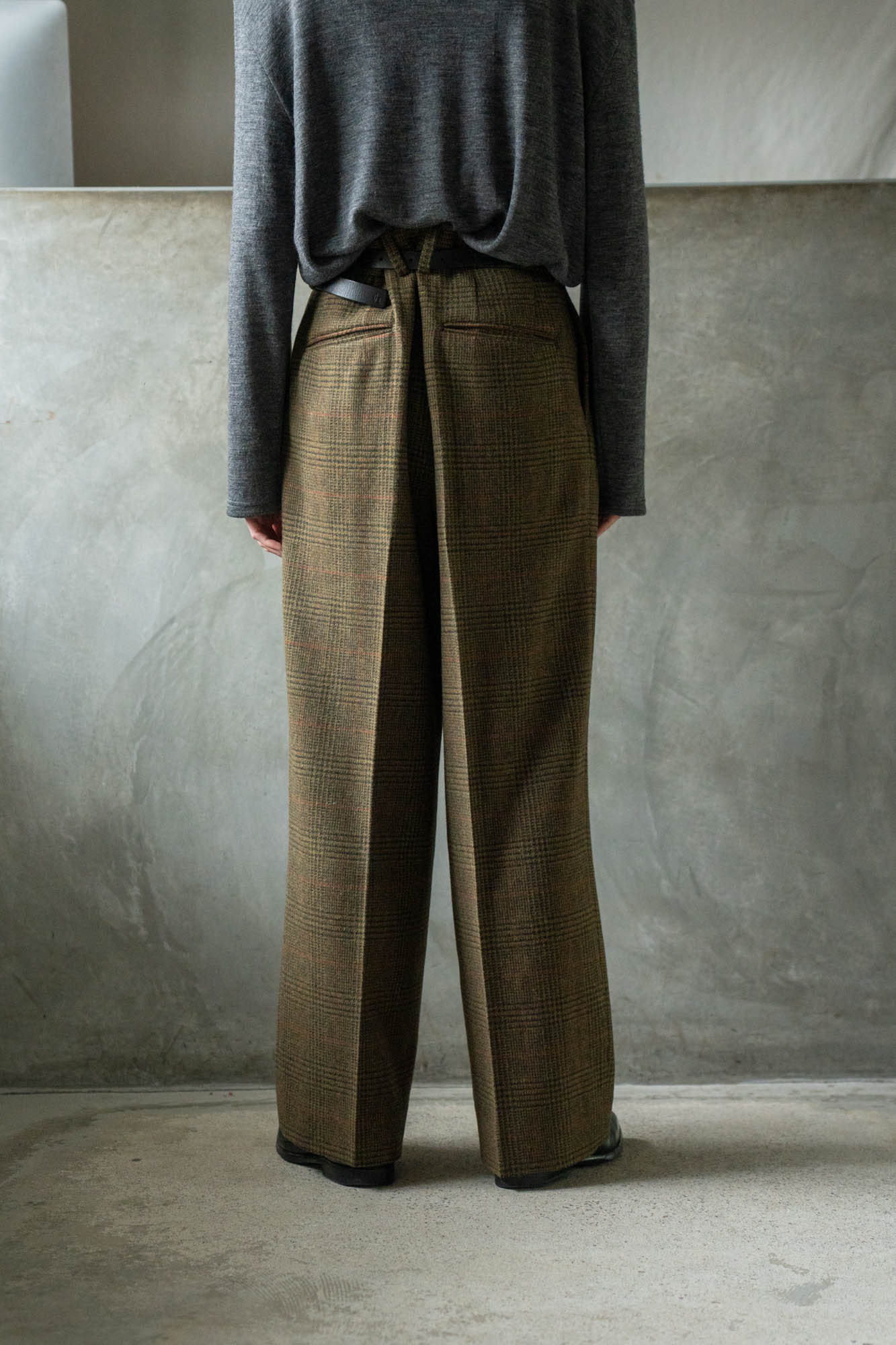 BRITISH TWEED LONG WIDE TROUSERS(ST.1605)