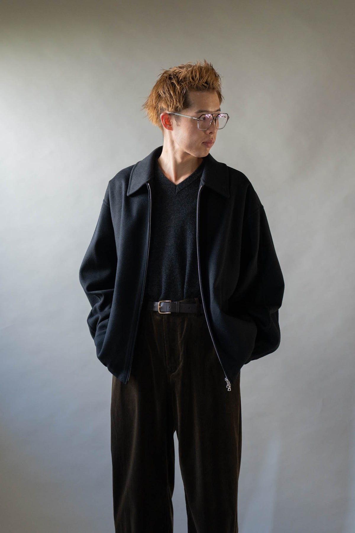 W/CA DOUBLE FACE CLOTH ZIP JACKET(ST.1545)