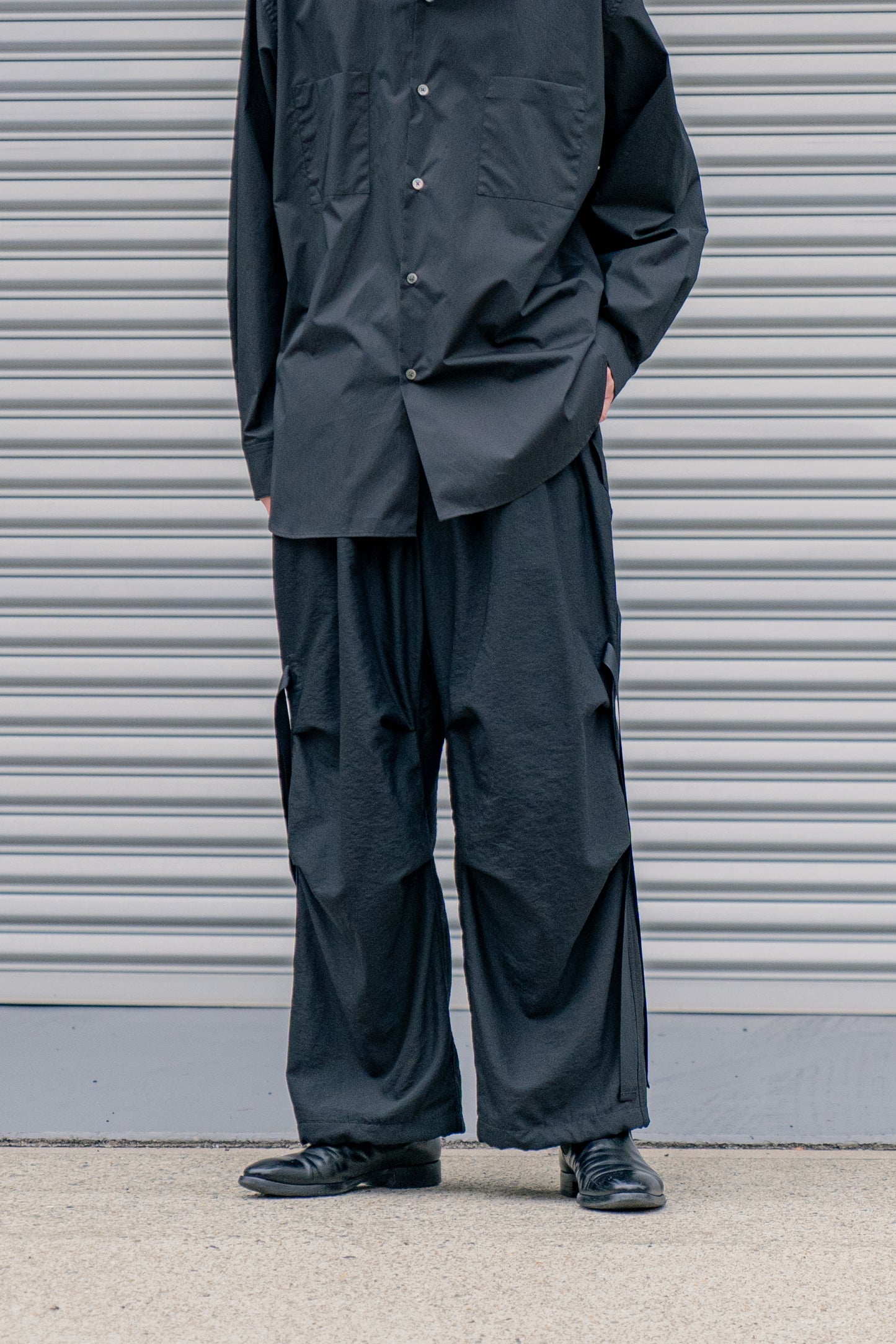 Wo/Ny poplin parachute pants