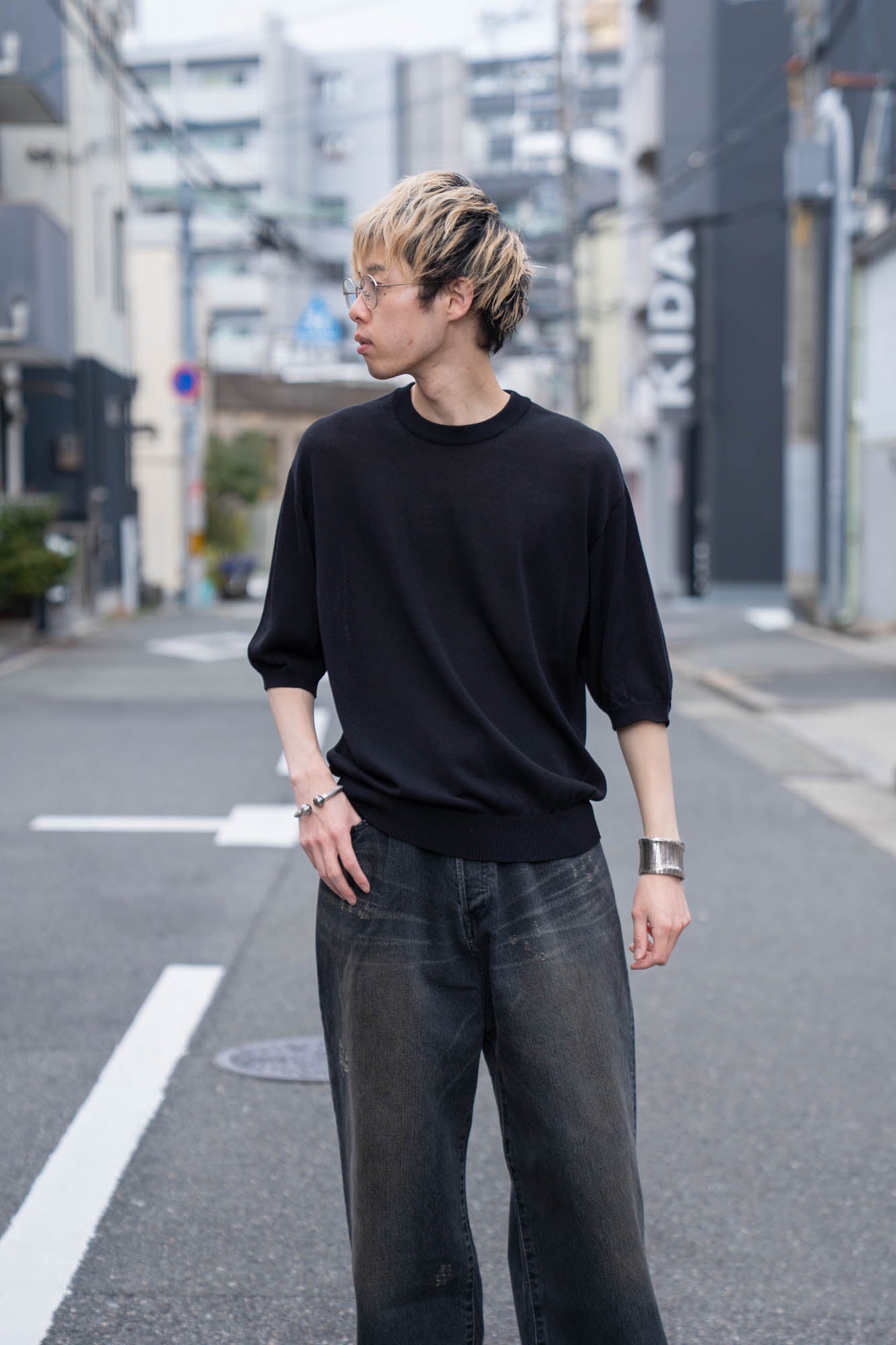 Wide knit T-Shirt