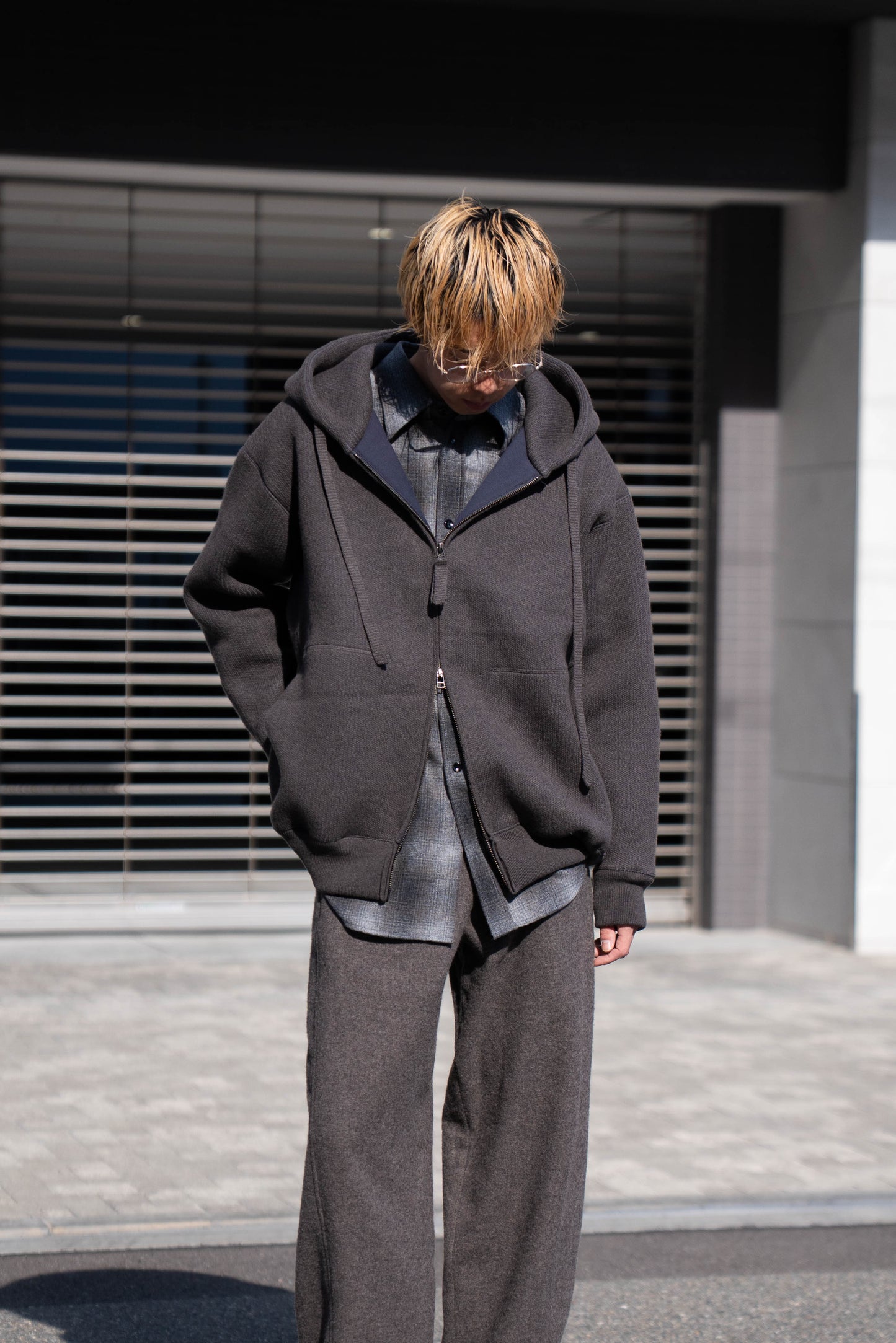 WOOL SWEAT ZIP HOODIE