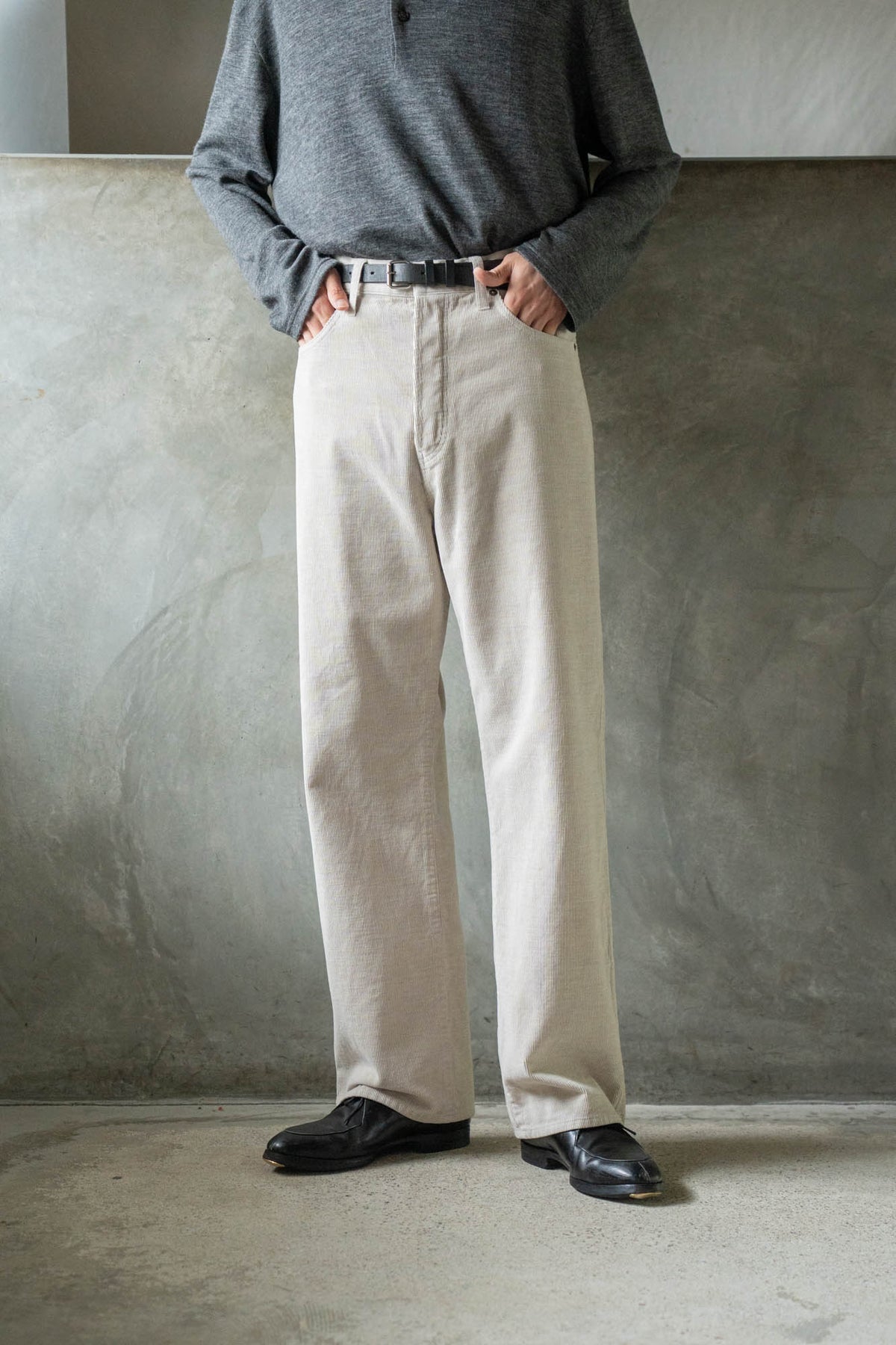 stone‑washed corduroy pants