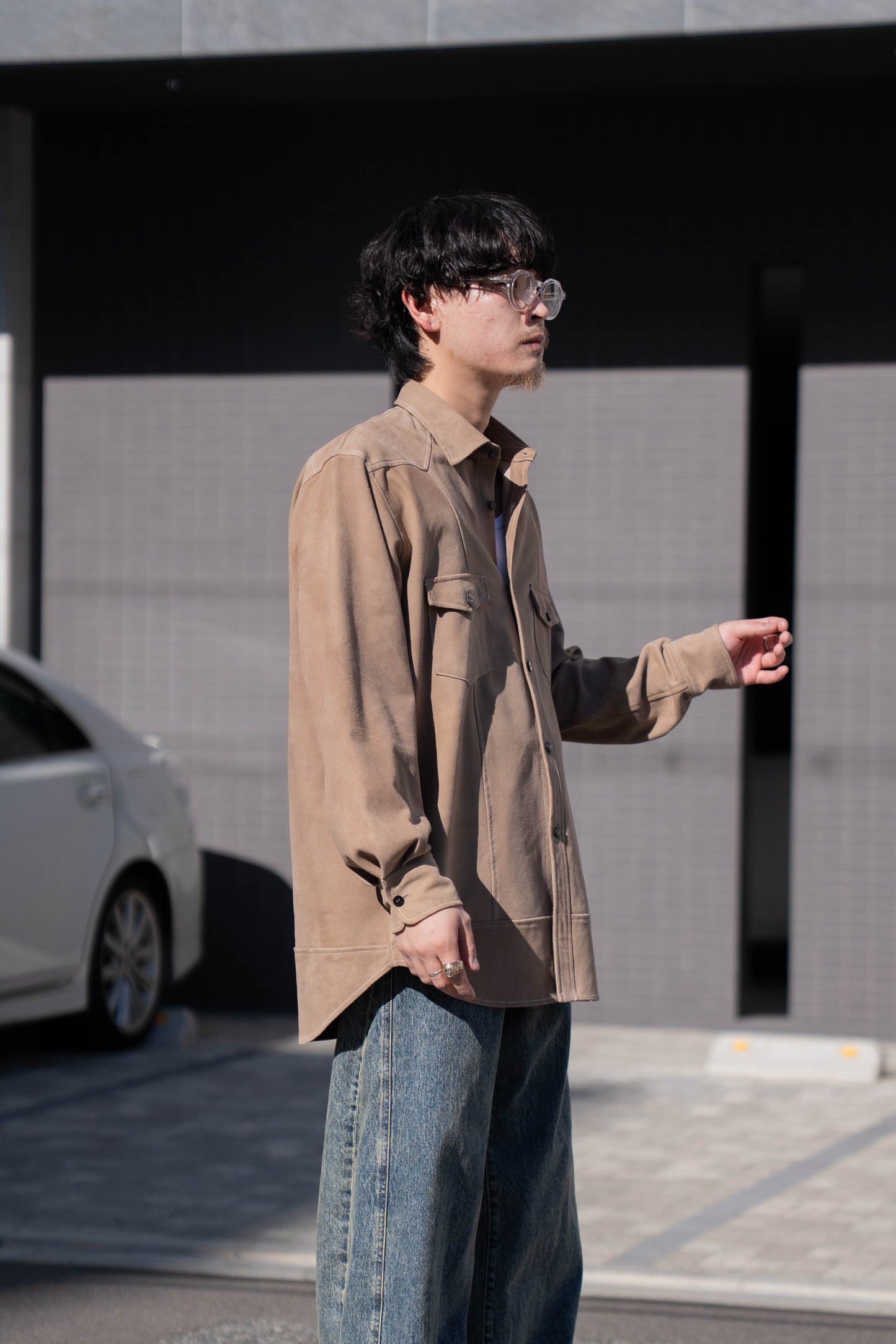sheep suede light shirt