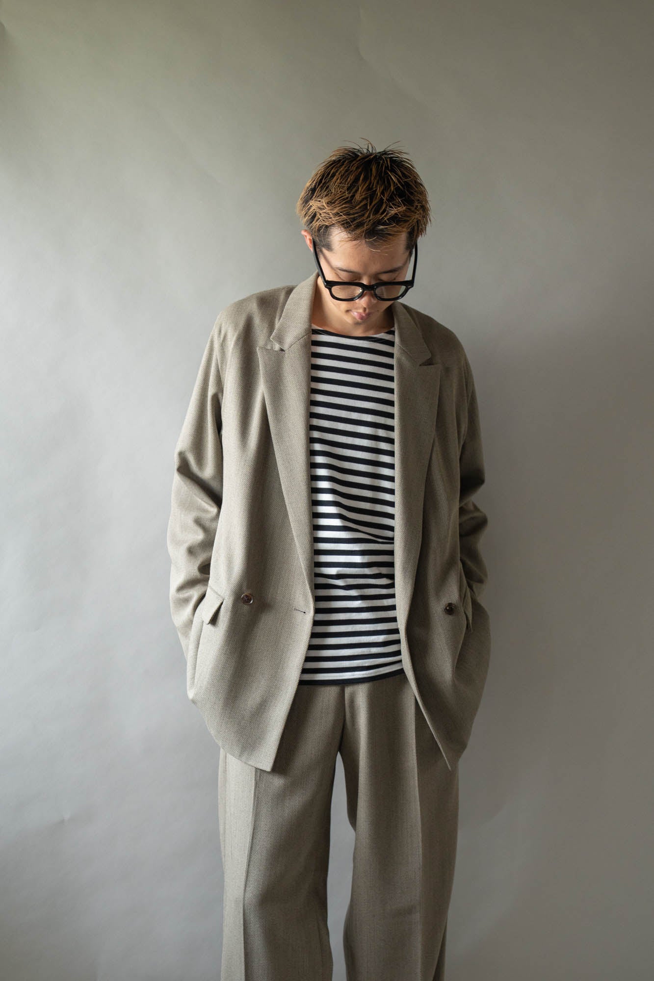 DOUBLE-BREASTED RELAX SHOULDER JACKET
