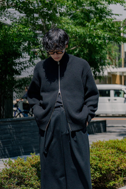 OVERSIZED DRIVERS KNIT ZIP JACKET