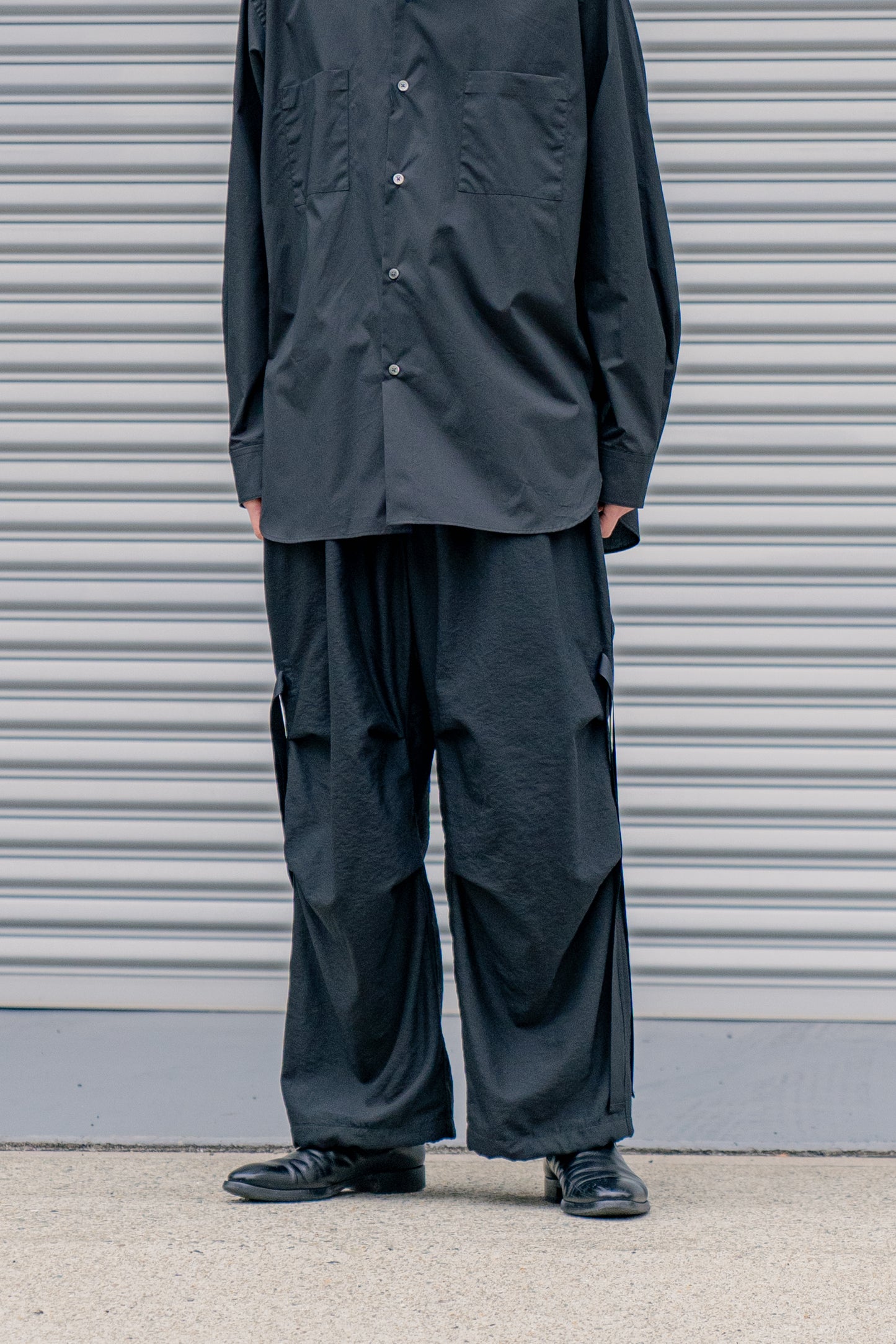 Wo/Ny poplin parachute pants