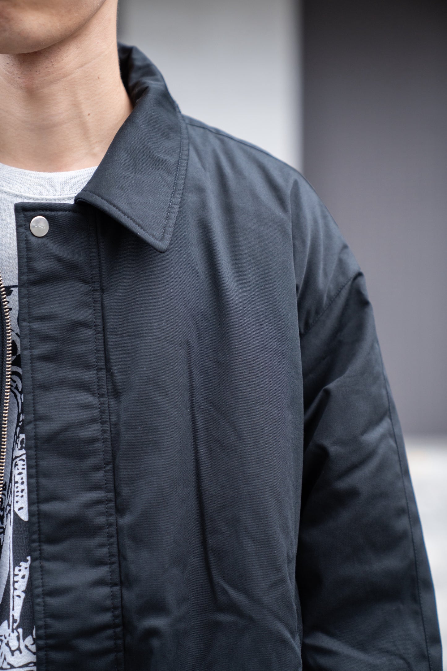 WIDE SQUARE ZIP UP DOWN JACKET