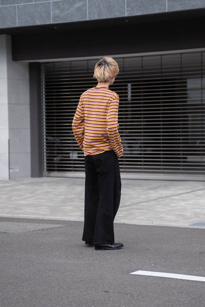 Hand-Embroidered Stripe Long Sleeve T-Shirt