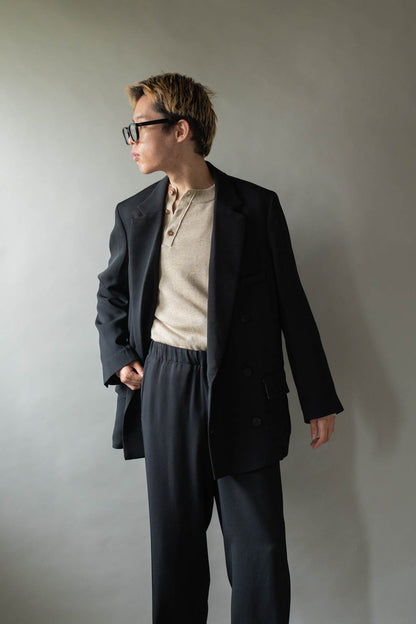 Double-breasted Jacket in Rayon Tricotine