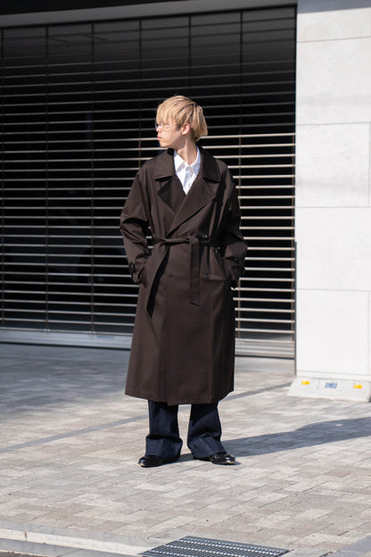 COTTON SATIN OVERSIZED DOUBLE BREASTED COAT(ST.1371)