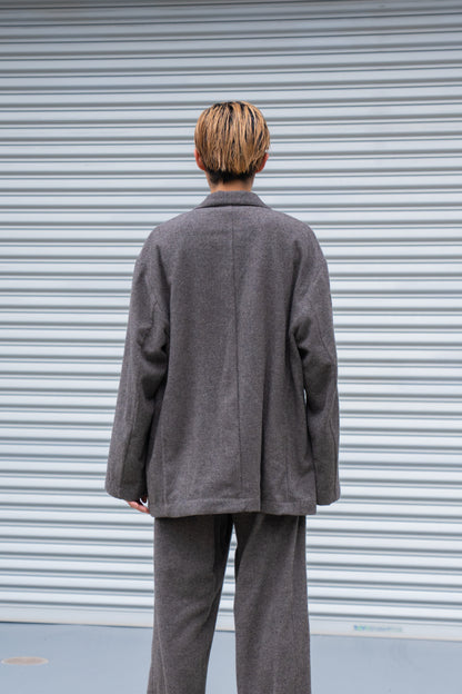 WOOL/CASHMERE FLEECE SINGLE BREASTED JACKET(ST.1268)