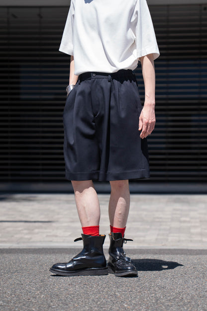 WOOL KERSEY WIDE EASY SHORT TROUSERS(ST.1436)