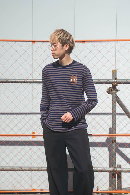 sign別注 Hand-Embroidered Stripe Long Sleeve T-Shirt